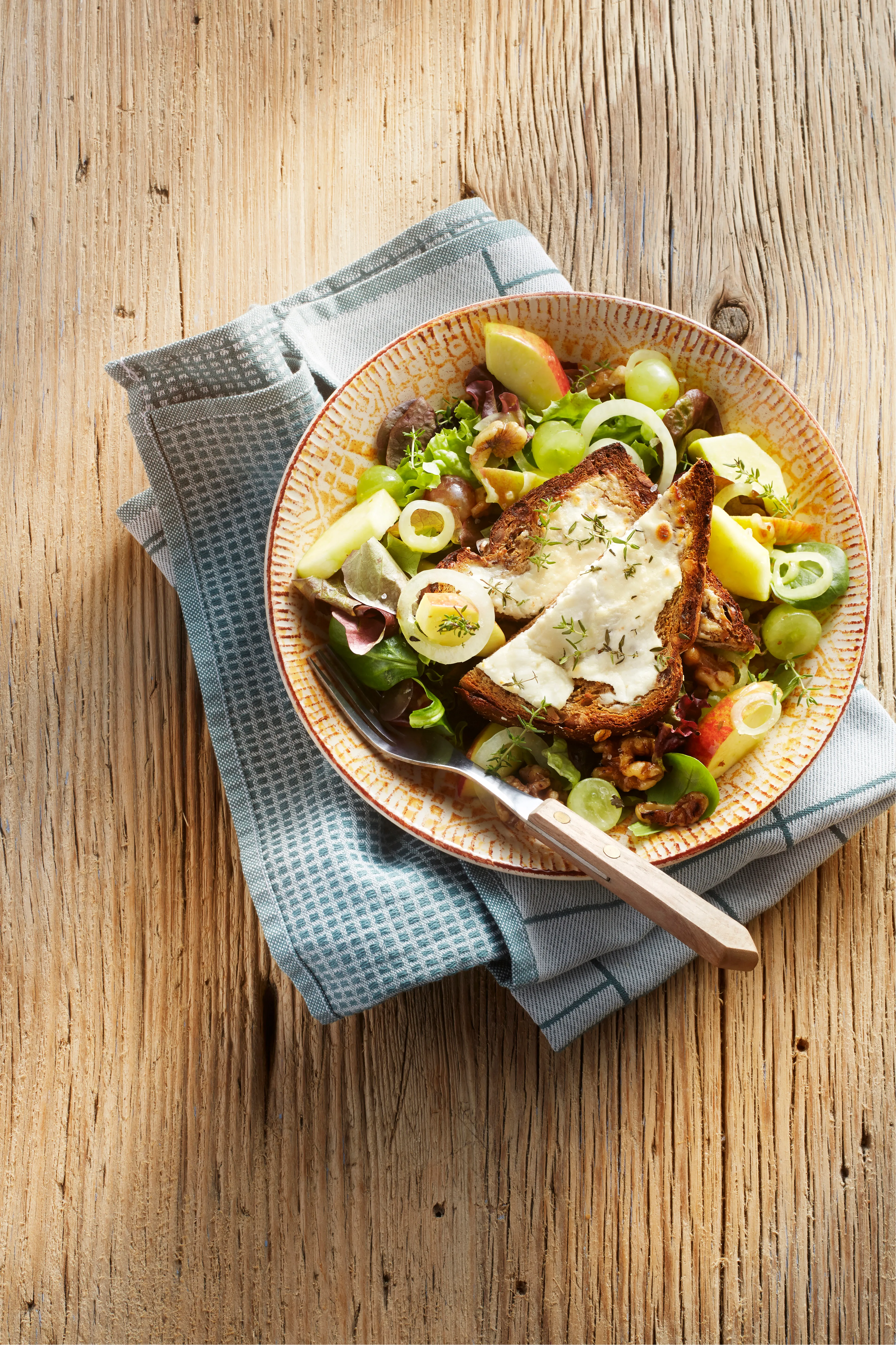Herfstsalade met zache geitenkaas