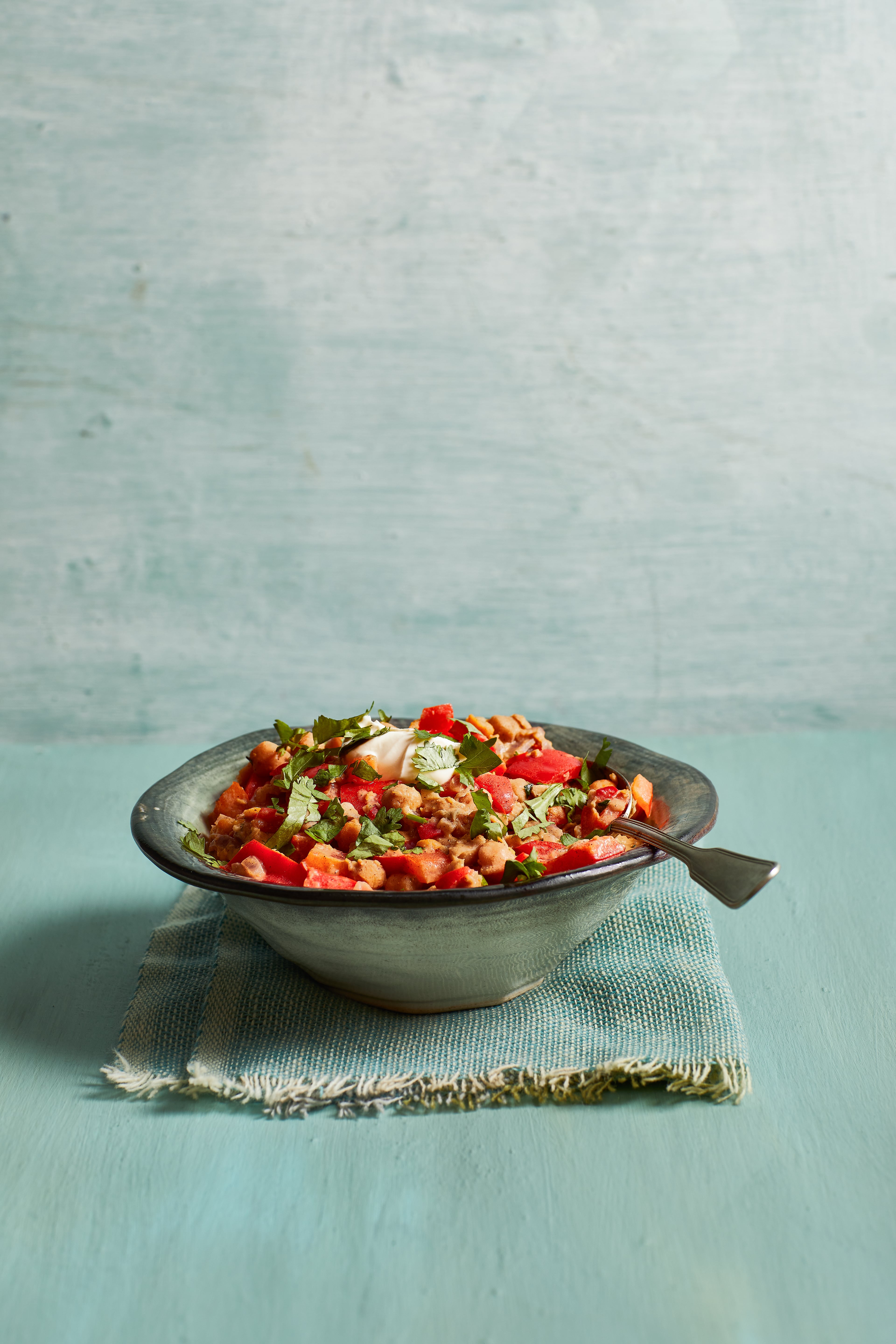 Kikkererwtenstoof met paprika