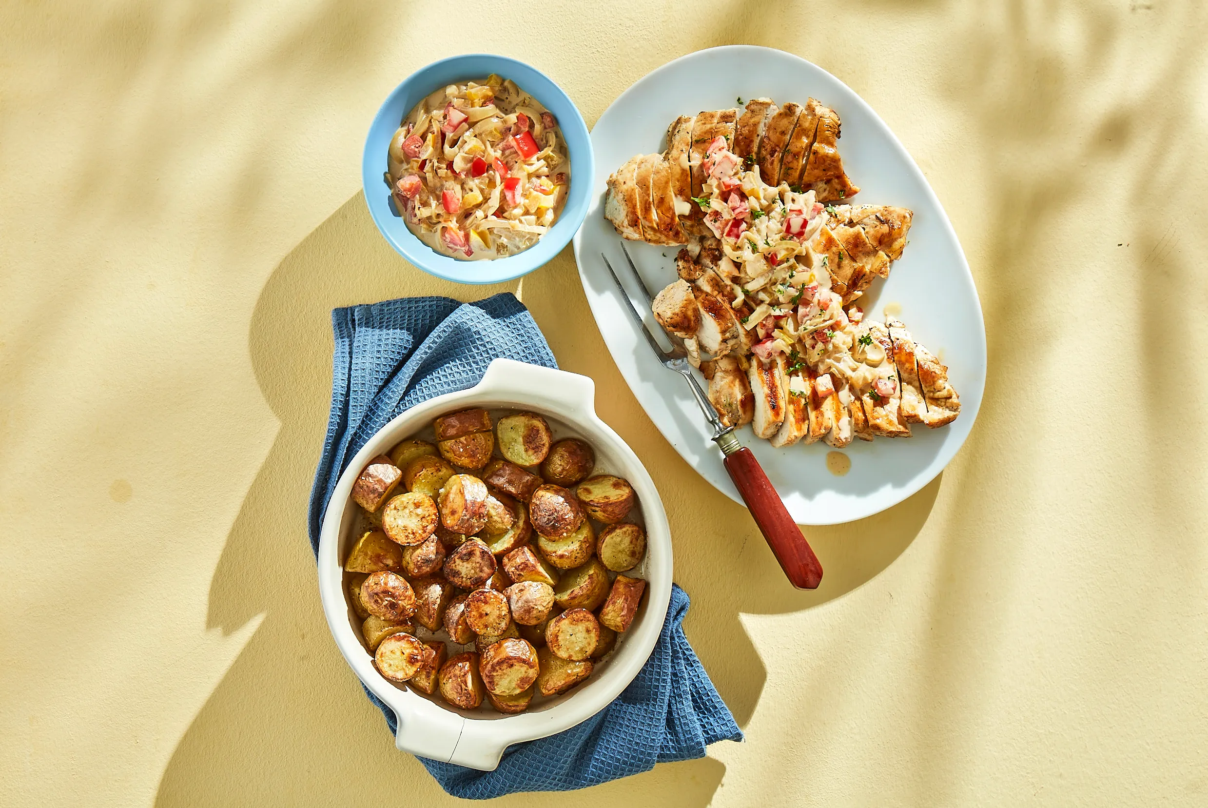 Gegrilde kipfilet met roomsaus