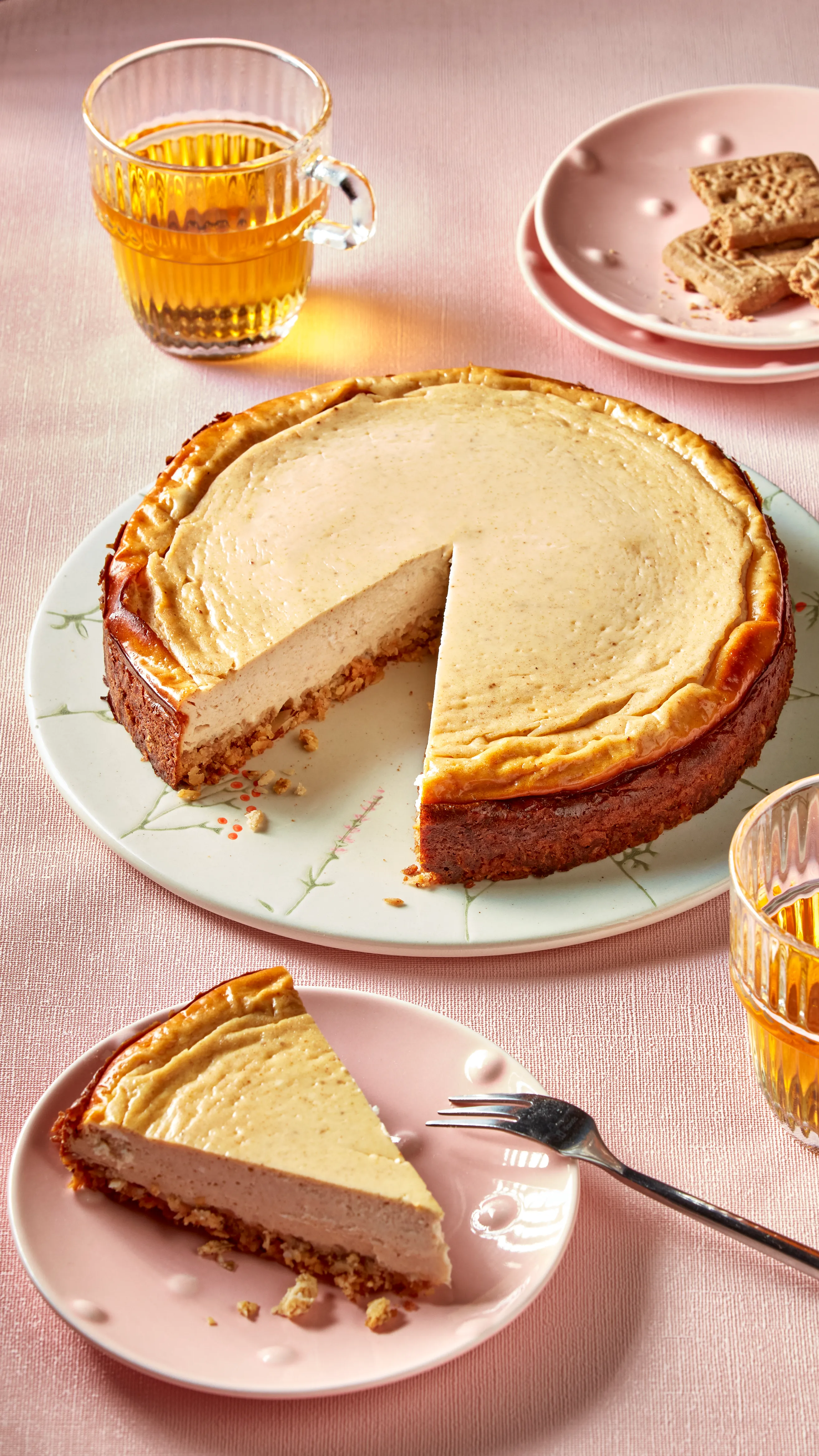Ontbijtcheesecake met Griekse yoghurt en speculaas