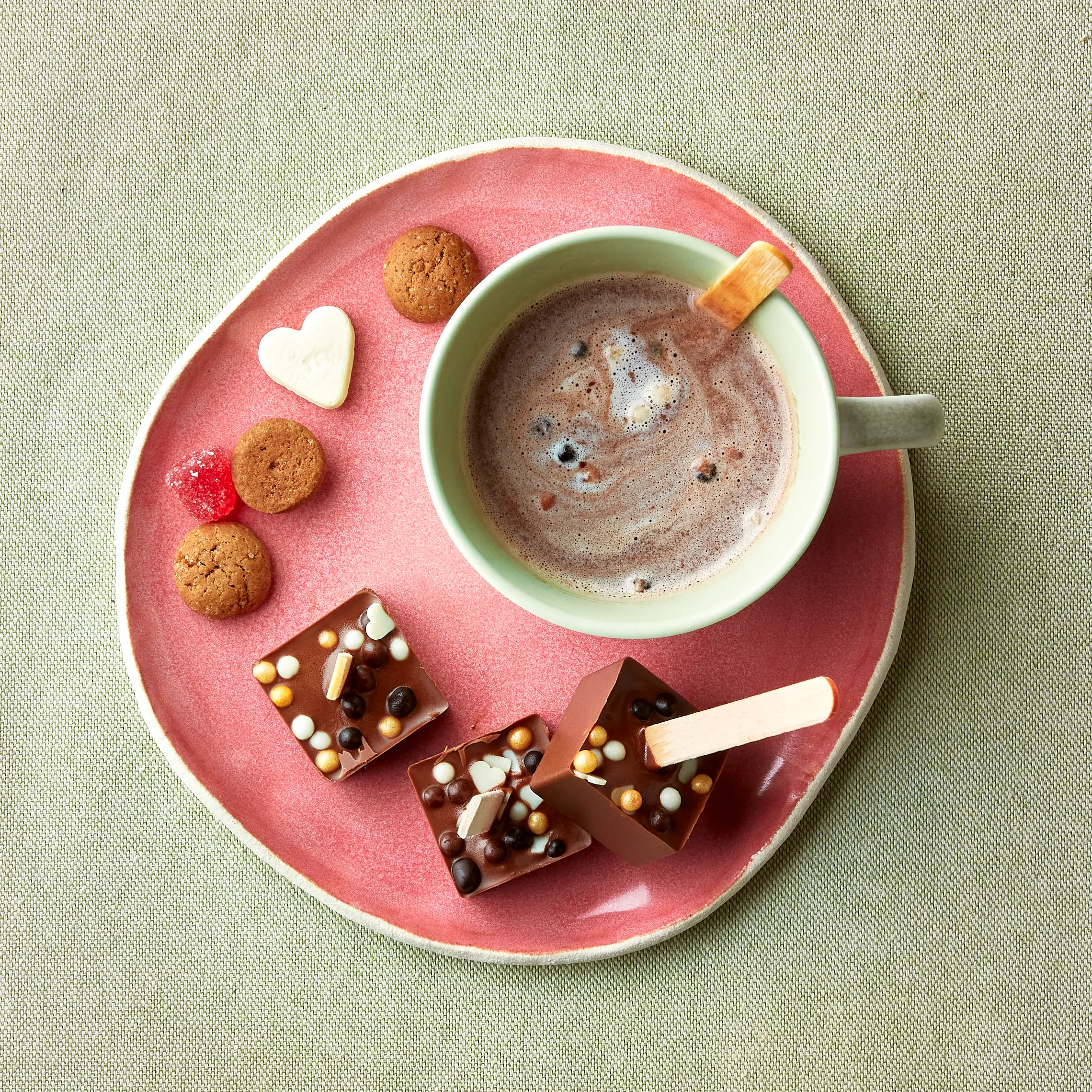 Chocoladelepels voor warme chocolademelk