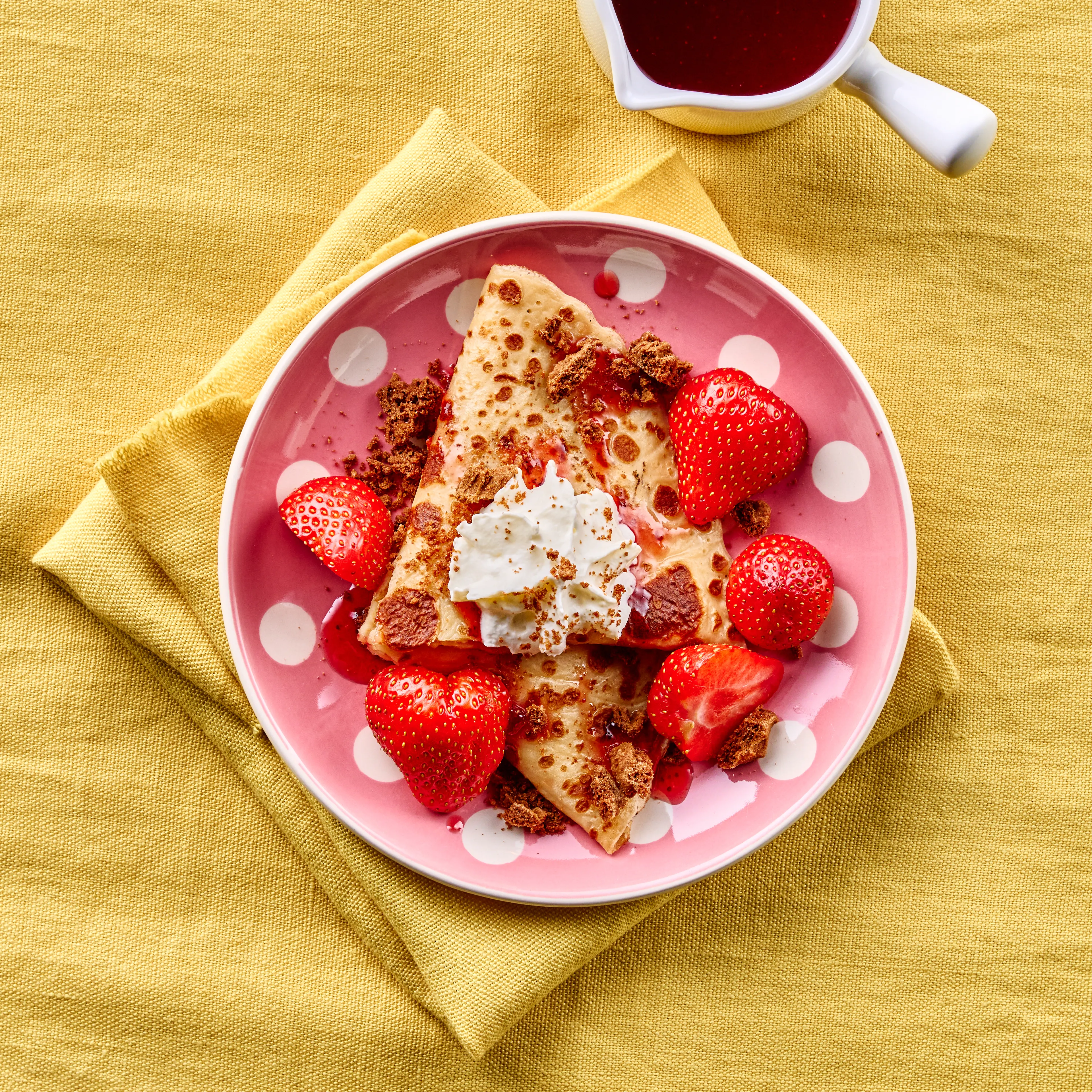 Aardbeien-cheesecake pannenkoeken