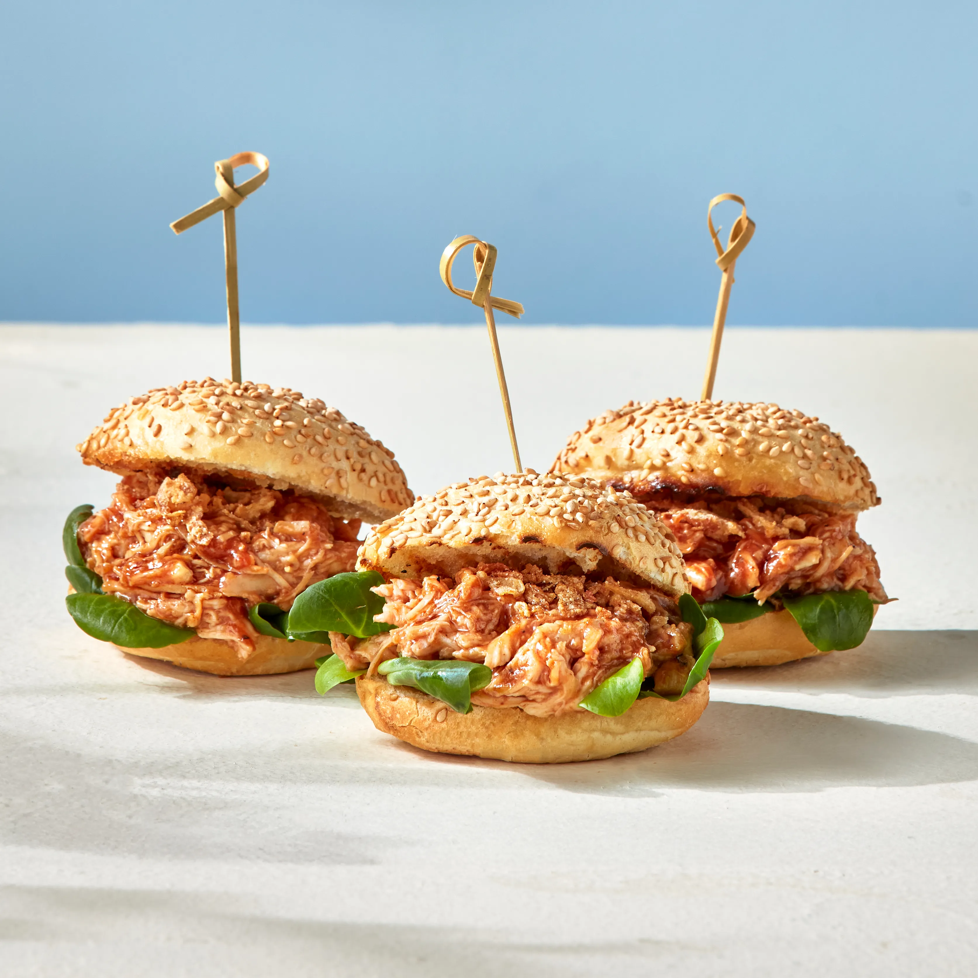Pulled chicken sliders