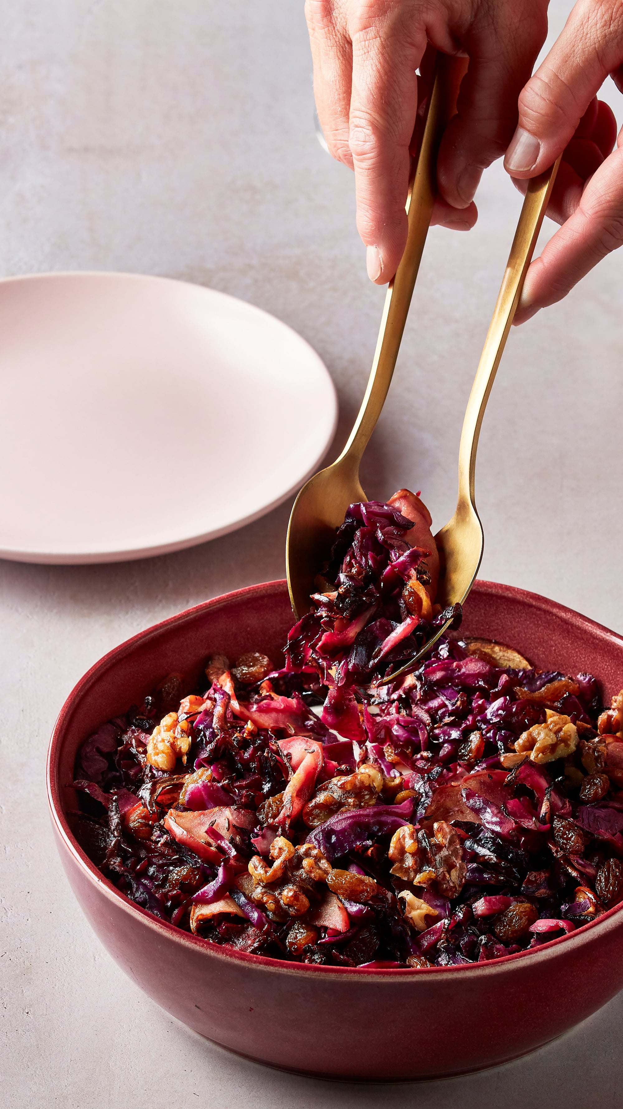 Rodekool traybake met appel