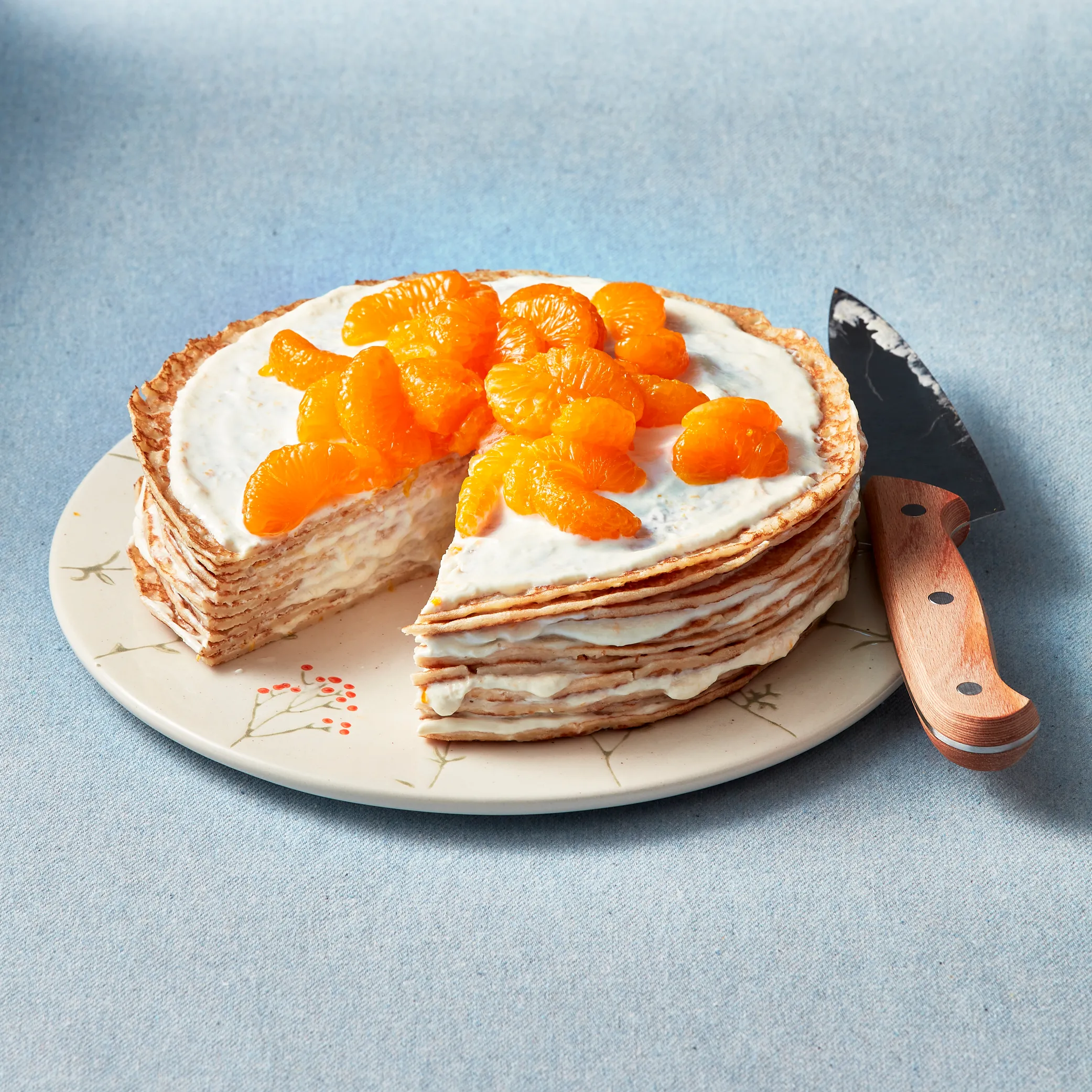Pannenkoekentaart met mandarijn