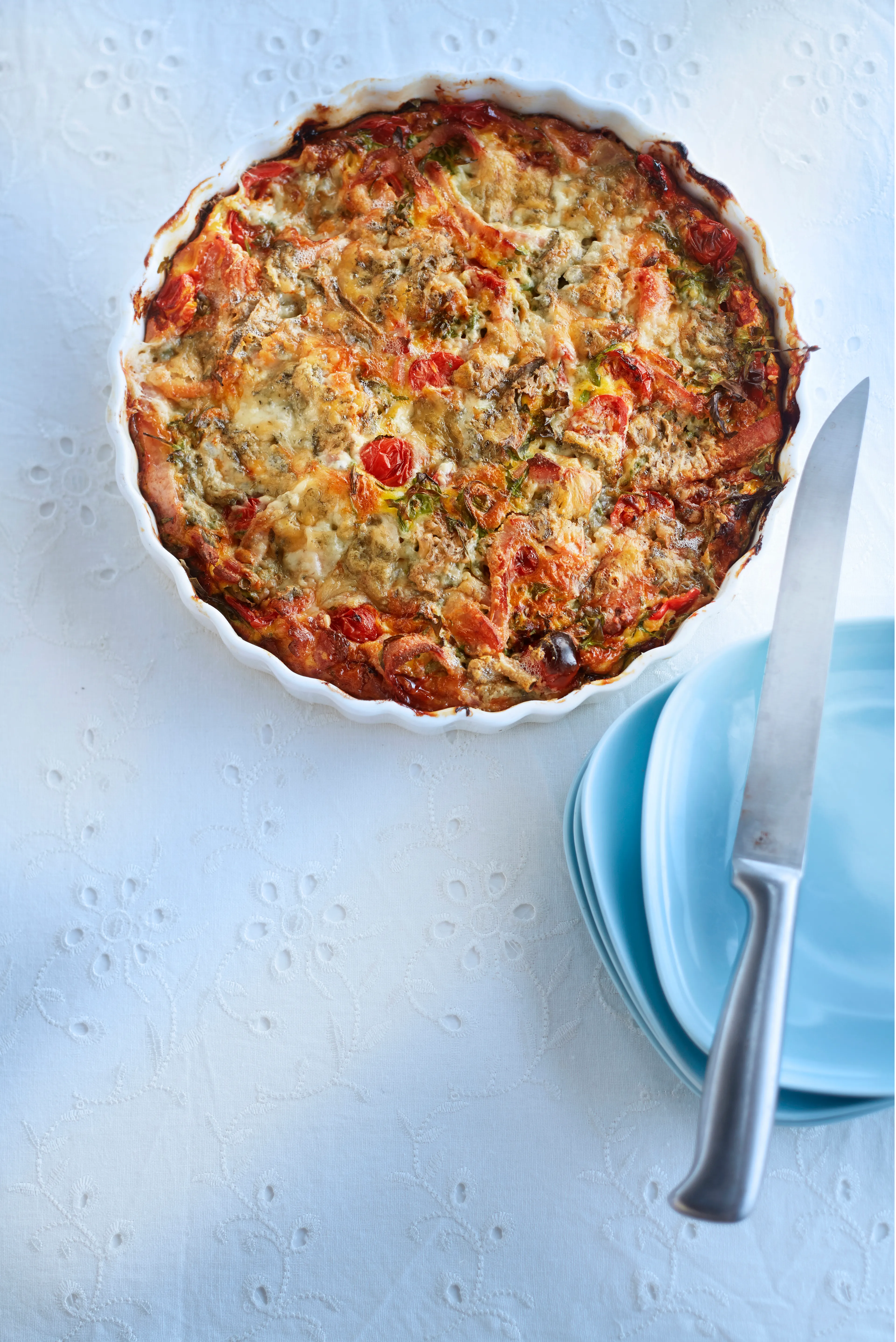 Frittata met rucola en bacon