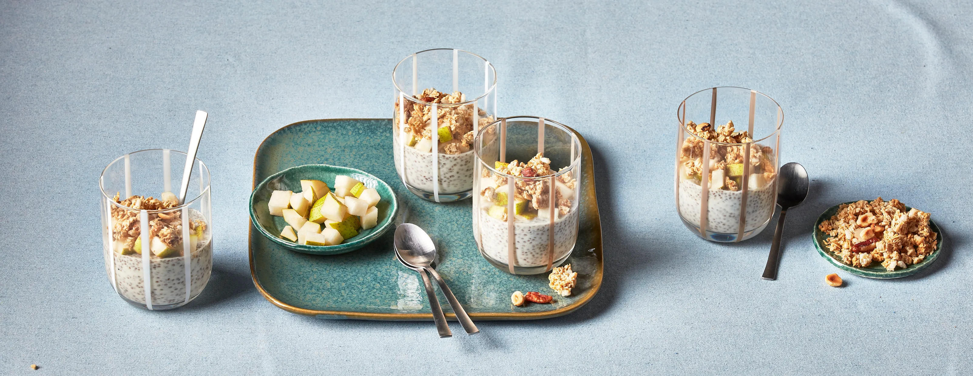Peer-chiapudding met vanille