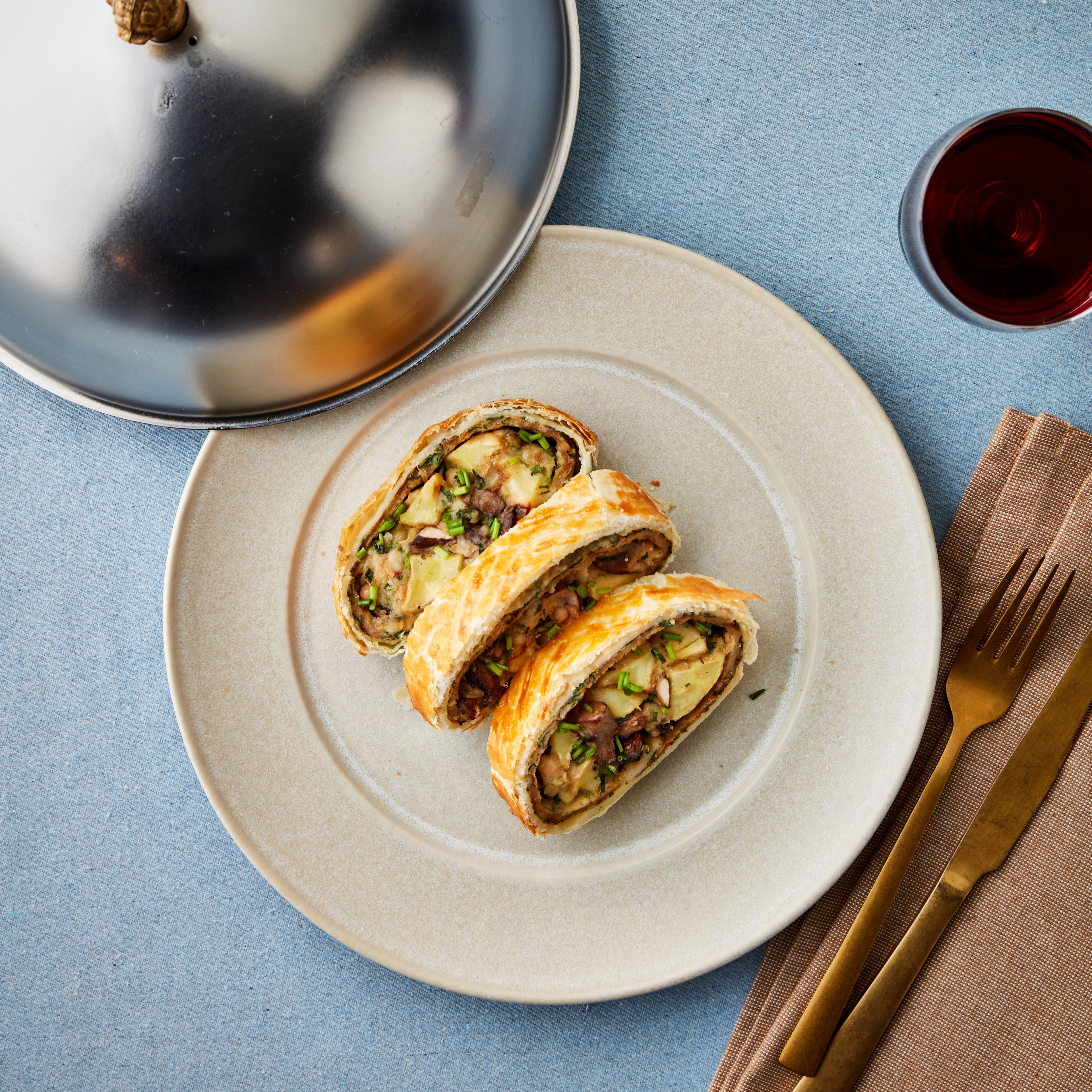 Vegetarische Wellington van pastinaak en champignons