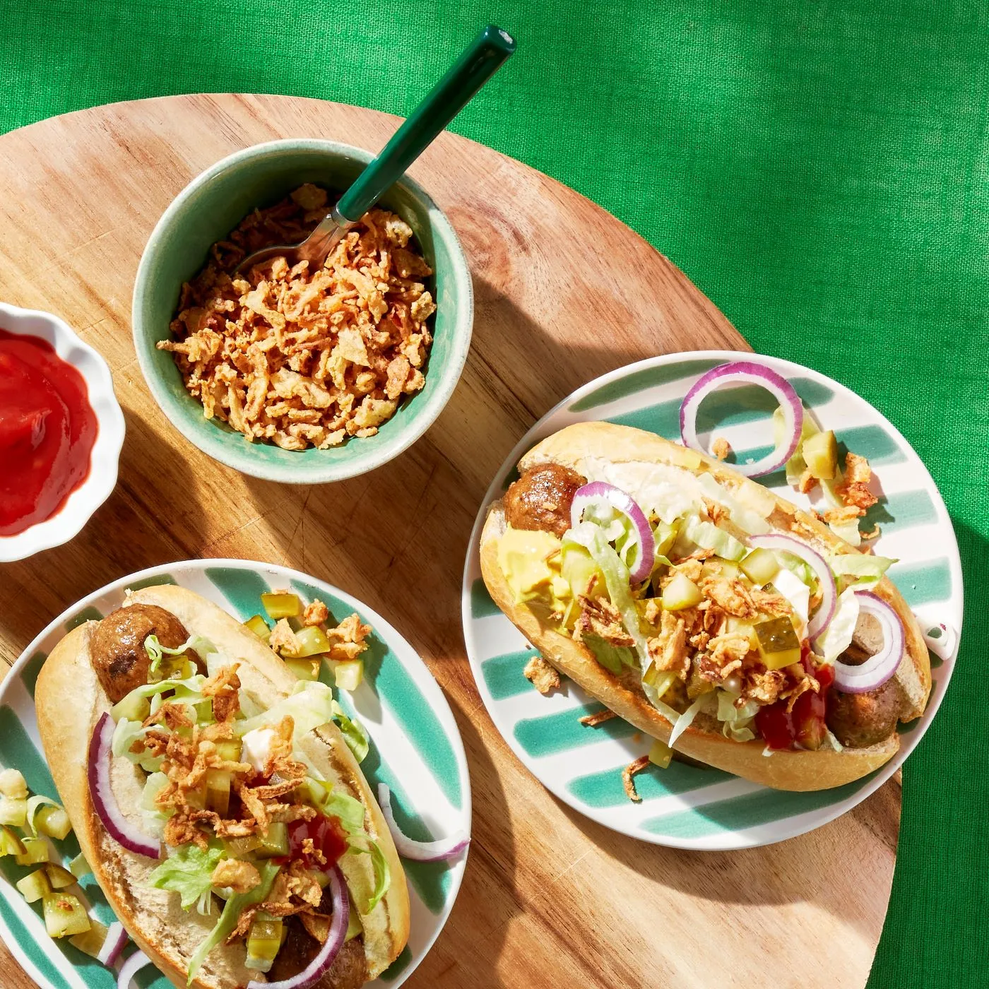 Vegetarische hotdogplank